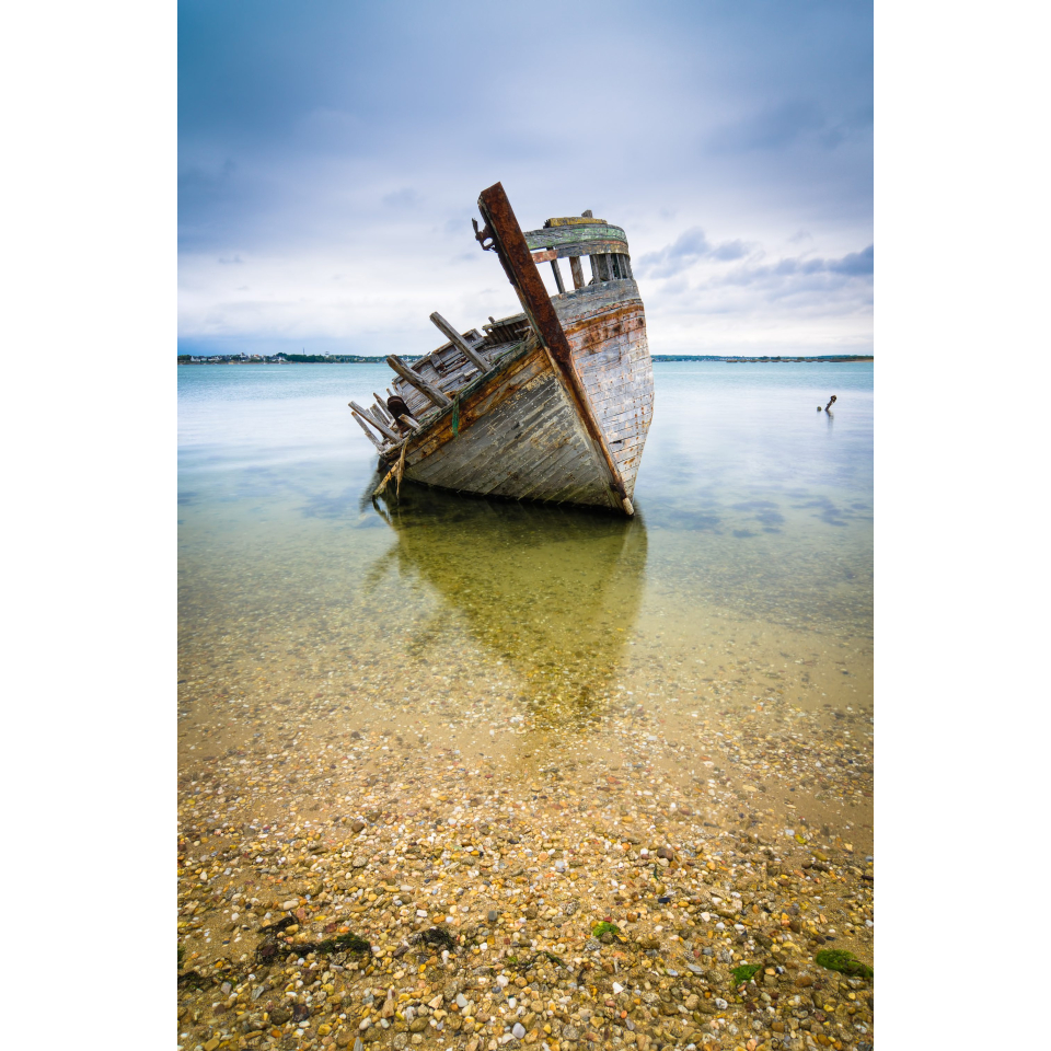 Coque de bateau sur la Petite mer de Gâvres (Morbihan) - ©Emmanuel Lemée - LBST