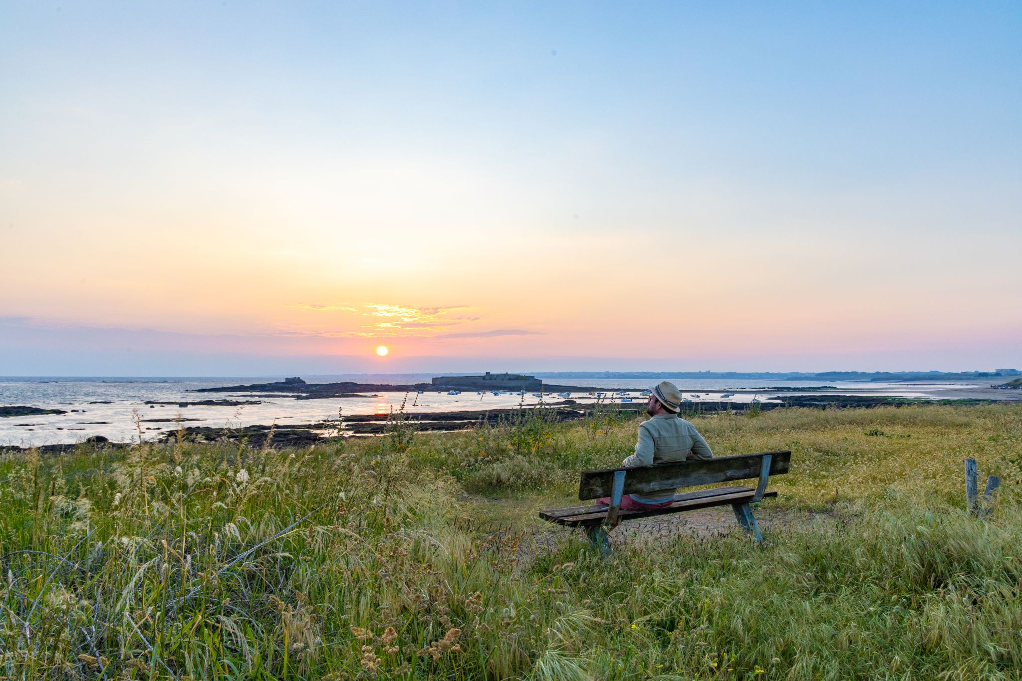 Coucher de soleil au Fort-Bloqué, Ploemeur (Morbihan) - ©Clo & Clem - LBST
